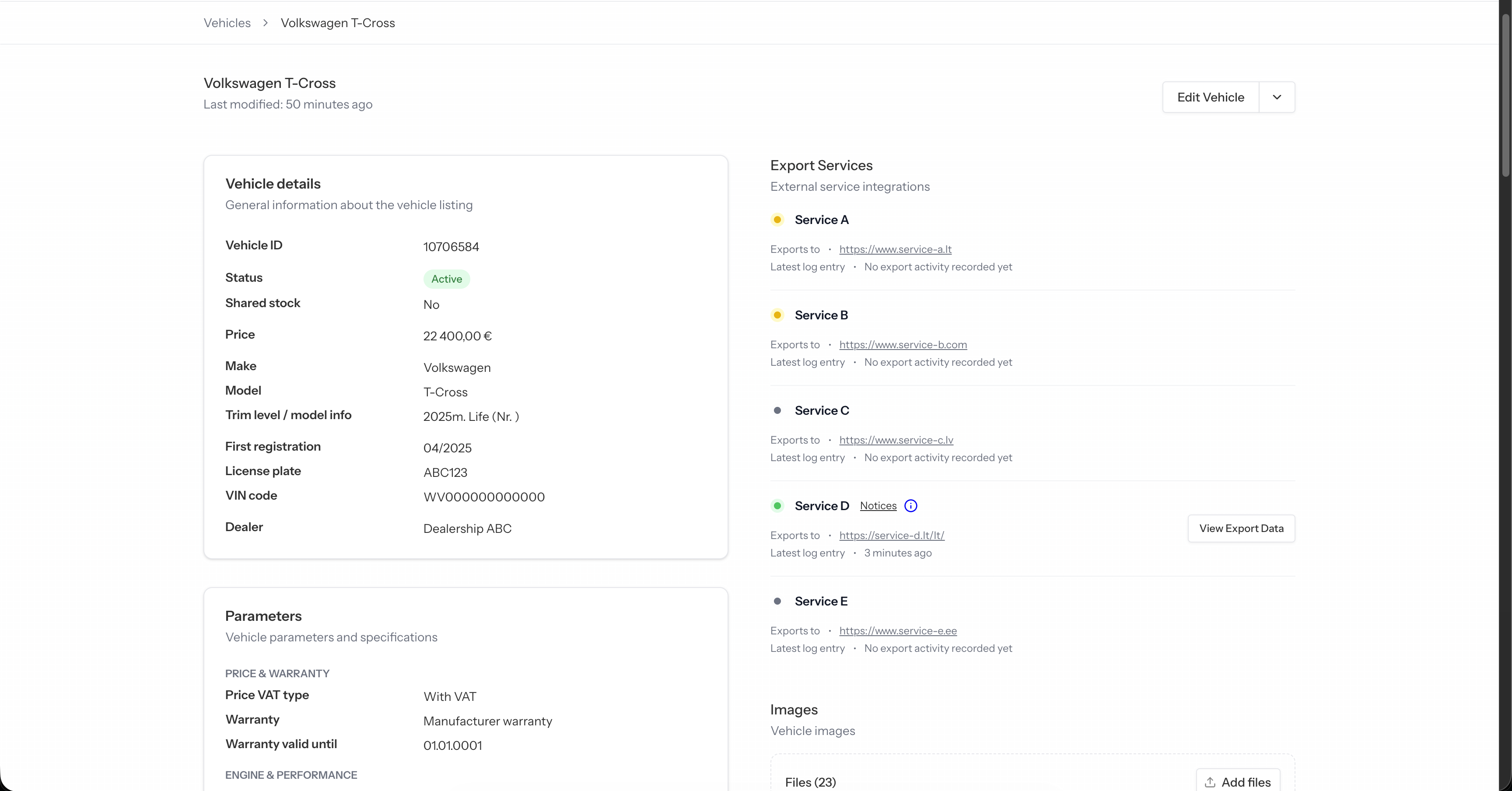 Mollerauto multi-marketplace listing system